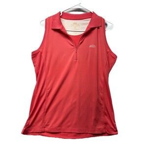 Peter Millar Element 1/4 Zip Wicking Size Medium Women Sleeveless Pink Golf